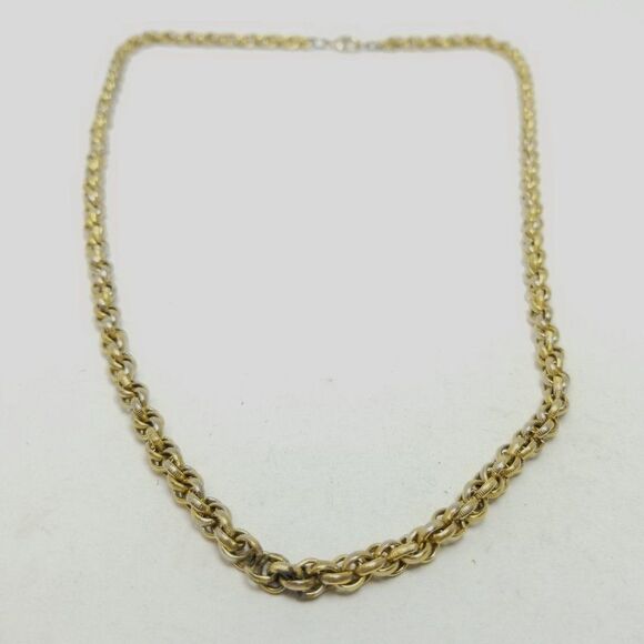 Vintage Gold Tone Rope Chain Necklace, Night Length, Classic Style, Estate - Picture 5 of 5